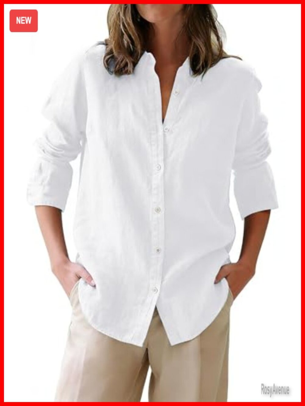 Cotton Oxford Button Down Shirt Long Sleeve Wrinkle Free Work Blouse